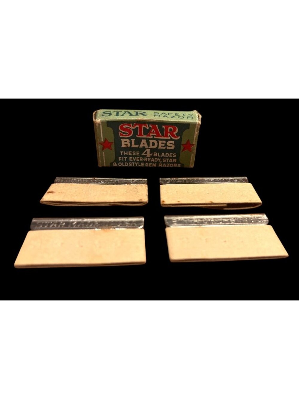 Vtg Star Safety 4 Razor Blades Made In USA For Ever-Ready Gem Models